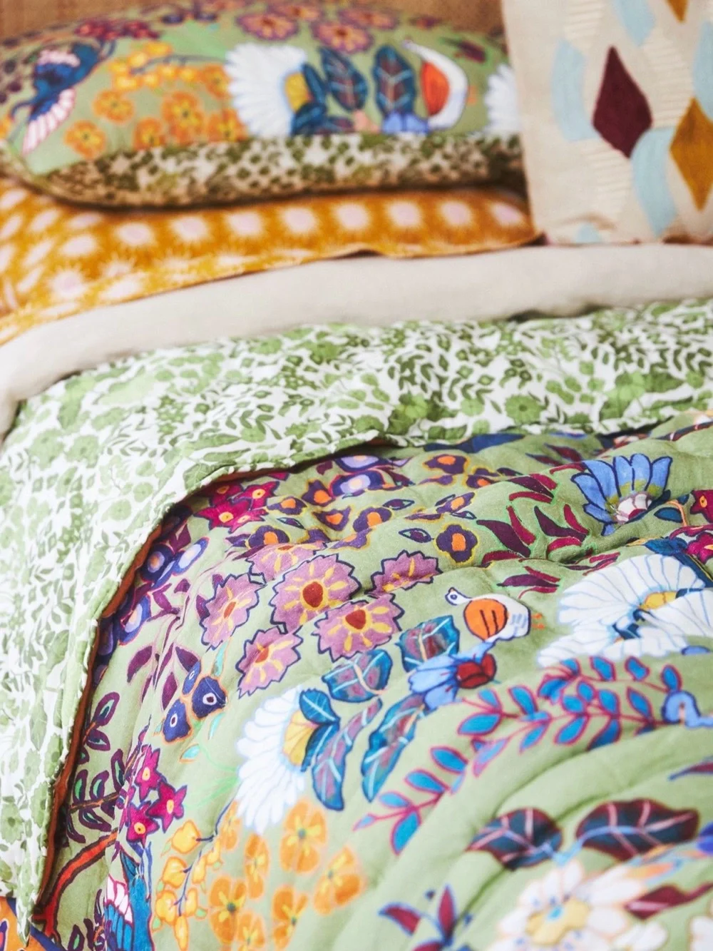 Anthropologie The Printed Textured Cotton Quilt Collection, Full